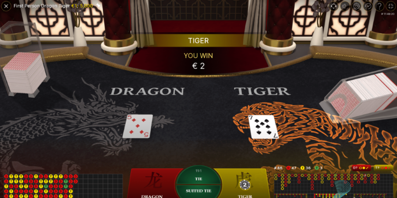 Thứ tự bài và tỷ lệ trả thưởng hấp dẫn trong game Dragon Tiger  